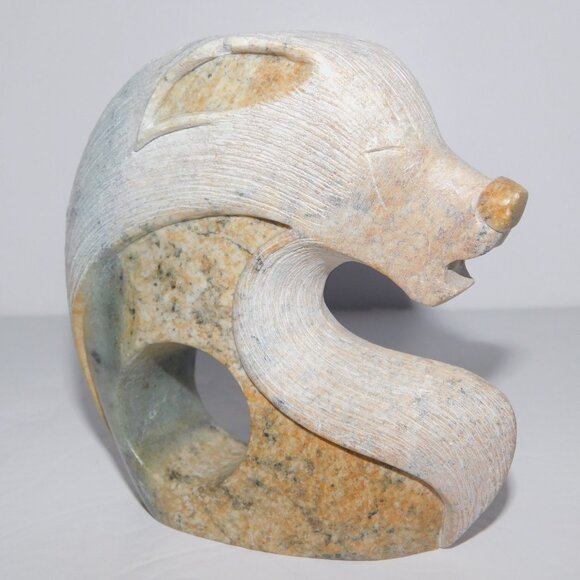 Bud Henry Native Indigenous  4" Carved Soapstone Howling Spirit Wolf ** READ - Picture 6 of 12